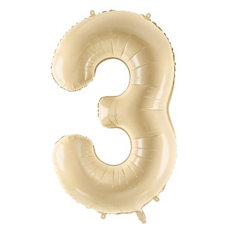 1 Balloon XL - Zahl 3 - Beige