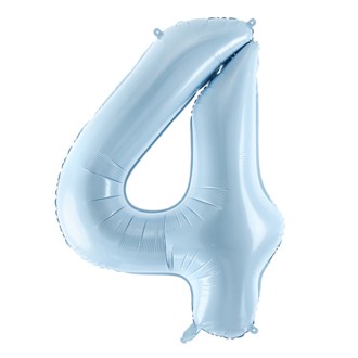 1 Balloon XL - Zahl 4 - Hellblau