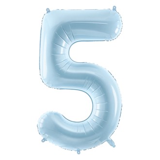 1 Balloon XL - Zahl 5 - Hellblau