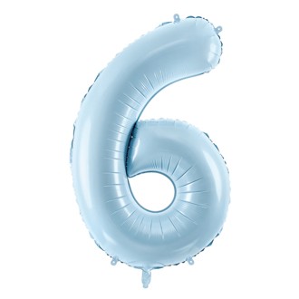 1 Balloon XL - Zahl 6 - Hellblau