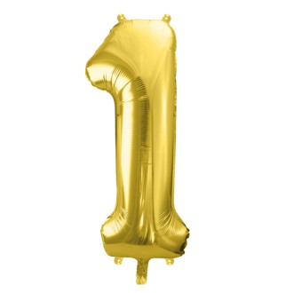1 Balloon XL - Zahl 1 - Gold