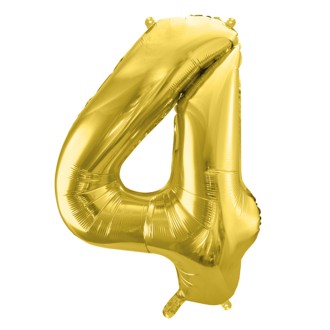 1 Balloon XL - Zahl 4 - Gold