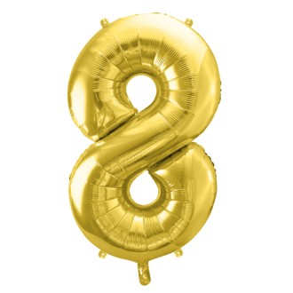 1 Balloon XL - Zahl 8 - Gold