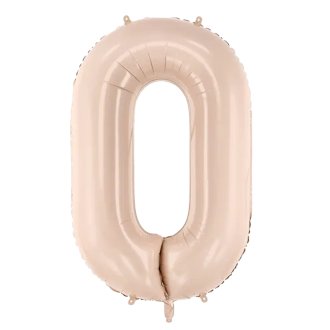 1 Balloon XL - Zahl 0 - Dunkelbeige