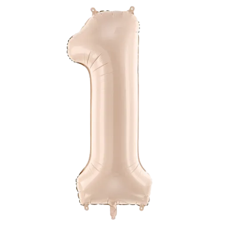 1 Balloon XL - Zahl 1 - Dunkelbeige