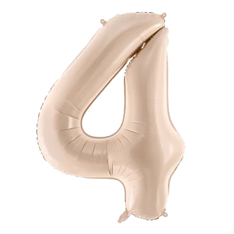 1 Balloon XL - Zahl 4 - Dunkelbeige