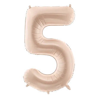1 Balloon XL - Zahl 5 - Dunkelbeige