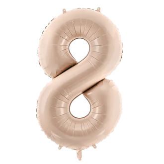 1 Balloon XL - Zahl 8 - Dunkelbeige
