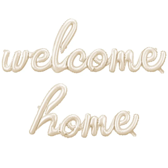 1 Ballon - Schriftzug - Welcome Home - Cappucino