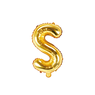 1 Ballon XS - Buchstabe S - Gold