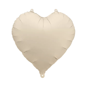 1 Ballon - Herz - Satin - Hellbeige