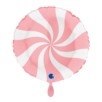 1 Balloon - Swirly - White-Matte Pink