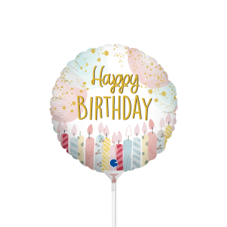 10 Miniballoons Airfilled - Happy Birthday Candle (Unverpackt)