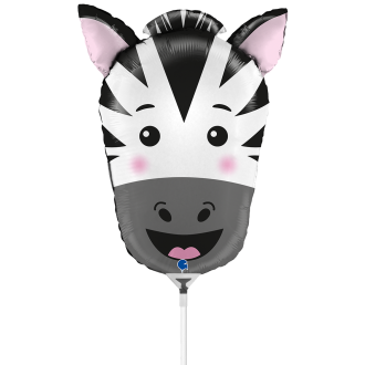 10 Miniballoons Airfilled - Zebra Head (Unverpackt)