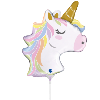 10 Miniballoons Airfilled - Unicorn Head (Unverpackt)