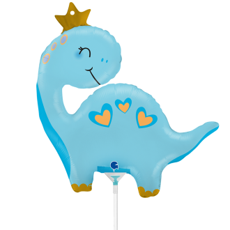 10 Miniballoons Airfilled - Blue Dino (Unverpackt)