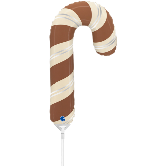10 Miniballoons Airfilled - Satin Chocolate Candy Cane mini (Unverpackt)