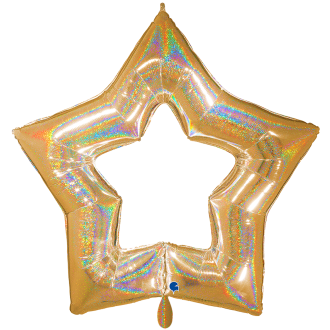 1 Balloon XXL - Linky Star - Glitter Gold