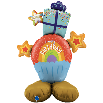 1 Balloon XXL - The Standups - Rainbow Cupcake