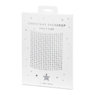 1 Glittervorhang - 2,5m - Silver Stars