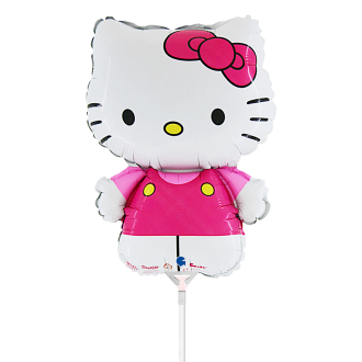 10 Miniballoons Airfilled - Hello Kitty Fuxia (Unverpackt)