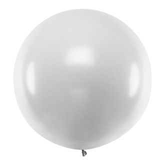 1 Riesenballon - Ø 60cm - Metallic - Silver Snow