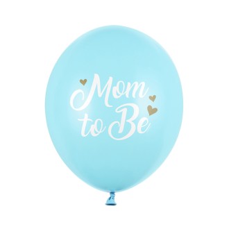 6 Motivballons - Ø 30cm - Mom to Be - Hellblau