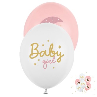 6 Motivballons - Ø 30 cm - Baby girl