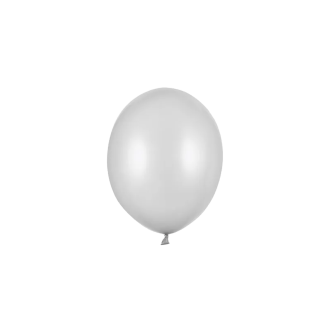 100 Miniballons - Ø 12cm - Metallic - Silber