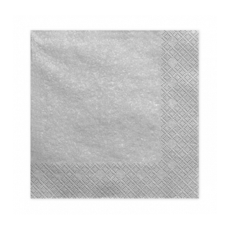20 Servietten Trend - 33cm - Metallic Silber