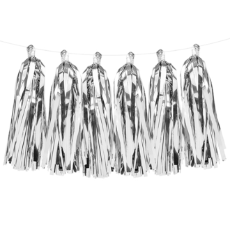 1 Tasselgirlande - 1,5m - Silber