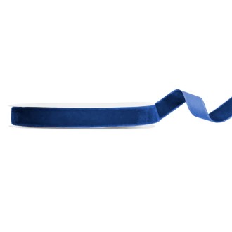 1 Ballonband - Velour - Marineblau - 15mm